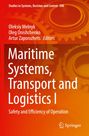 "Maritime Systems, Transport and Logistics I. Safety and Efficiency of Operation. Oranger Hintergrund mit Zahnrädern."