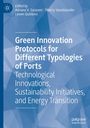 Text in weiß auf blauem geometrischem Hintergrund: "Green Innovation Protocols for Different Typologies of Ports".