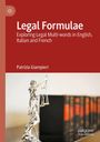 Oben: "Legal Formulae: Exploring Legal Multi-words in English, Italian and French". Unten: Statue von Justitia.