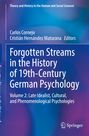 "Forgotten Streams in the History of 19th-Century German Psychology. Blaue, violette Farben mit Springer-Logo."