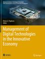 „Management of Digital Technologies in the Innovative Economy“ steht groß auf gelbem Hintergrund, Platinenabbildung oben.