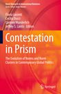 Buchtitel: "Contestation in Prism: The Evolution of Norms and Norm Clusters in Contemporary Global Politics". Orange Hintergrund.