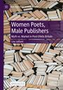 Titel: Women Poets, Male Publishers; ein Stapel offener Bücher, lila Streifen mit Titeltext; "OPEN ACCESS" Hinweis.