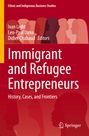 Titel: Immigrant and Refugee Entrepreneurs. Silhouetten von Gesichtern in warmen Farben, Springer-Logo unten.