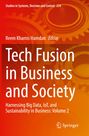 "Tech Fusion in Business and Society", roter Hintergrund mit Zahnrädern, Springer-Logo unten rechts.