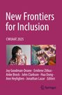 "New Frontiers for Inclusion. CWUAAT 2025. Unten links Person mit 3D-Brille, rechts Hände halten Faltblatt mit Illustrationen."