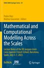 Titel: "Mathematical and Computational Modelling Across the Scales". Gelbe und blaue Buchgestaltung.
