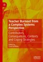 "Teacher Burnout from a Complex Systems Perspective" vor gelbem abstraktem Hintergrund, unten rechts Logo von Palgrave Macmillan.