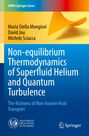 "Non-equilibrium Thermodynamics of Superfluid Helium and Quantum Turbulence" in Weiß auf blauem Hintergrund.
