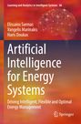 Buchtitel: "Artificial Intelligence for Energy Systems". Autoren: Elissaios Sarmas, Vangelis Marinakis, Haris Doukas. Farbverlauf orange-rot, Gehirn-Illustration.