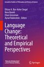 "Language Change: Theoretical and Empirical Perspectives", rote und violette Farbverläufe, Springer-Logo.