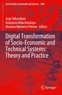 Roter Hintergrund mit vernetzten Kugeln, Titel: "Digital Transformation of Socio-Economic and Technical Systems".