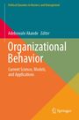 Text: "Organizational Behavior: Current Science, Models, and Applications" von Adebowale Akande. Bunte geometrische Formen.