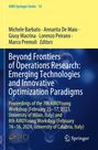 AIRO Springer Series 14. Beyond Frontiers of Operations Research. Blau-gelber Hintergrund, molekulares Motiv.