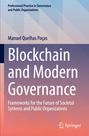 „Blockchain and Modern Governance" von Manuel Quelhas Poças. Blau-rosa Verlauf, Weißer Text. Springer-Logo.