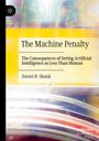 "The Machine Penalty", Autor Daniel B. Shank, über KI. Verschwommene Farben und abstrakte Muster im Hintergrund.