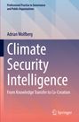 "Climate Security Intelligence: From Knowledge Transfer to Co-Creation" von Adrian Wolfberg, blaues geometrisches Design.
