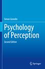 Text: "Simon Grondin, Psychology of Perception, Second Edition". Blauer Hintergrund mit einem weißen Logo unten.