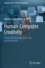 "Human-Computer Creativity: Generative AI in Education, Art, and Healthcare" von Vladimir Geroimenko. Finger berührt Bildschirm.