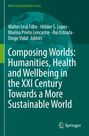 Ein grünes Cover zeigt Titel, Autoren und ein Springer-Logo. Text: "Composing Worlds: Humanities, Health and Wellbeing..."