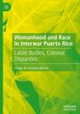 Titel: "Womanhood and Race in Interwar Puerto Rico: Labile Bodies, Colonial Disparities" von Gladys M. Jiménez-Muñoz. Grüner Hintergrund mit Blattmuster.