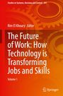 "The Future of Work: How Technology is Transforming Jobs and Skills. Rotes Cover mit Zahnrädern als Hintergrund."