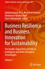 Titel: "Business Resilience and Business Innovation for Sustainability." Orangener Hintergrund mit Zahnrädern.
