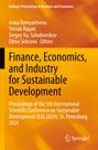 "Finance, Economics, and Industry for Sustainable Development" steht in Schwarz auf orangefarbenem Hintergrund. Oben Namen der Herausgeber. Springer-Logo unten rechts.