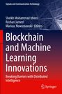 Buchtitel: "Blockchain and Machine Learning Innovations". Hintergrund: Technische Struktur im Blau-Rot-Farbverlauf.