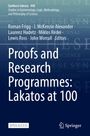 Buchcover mit Titeln: "Proofs and Research Programmes: Lakatos at 100", Herausgeber und ein Springer-Logo.
