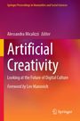 Buchtitel: "Artificial Creativity". Herausgeber: Alessandra Micalizzi. Thema: Zukunft der digitalen Kultur. Verlagslogo: Springer.