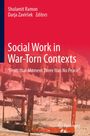 "Social Work in War-Torn Contexts", darunter "From that Moment There Was No Peace". Bild eines beschädigten Schaukelgestells.