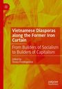 "Vietnamese Diasporas along the Former Iron Curtain" ist der Titel eines Buchs, rot-gelbes abstraktes Muster als Hintergrund.