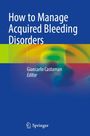 Titel: How to Manage Acquired Bleeding Disorders. Herausgeber: Giancarlo Castaman. Abstrakte Farbverläufe in Blau und Grün.