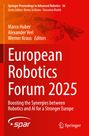 Titel: "European Robotics Forum 2025". Rotes Cover, Roboterhand als Illustration, Logos von SPAR und Springer.