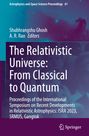 "The Relativistic Universe: From Classical to Quantum" ist der Titel. Hintergrund zeigt eine Weltraumaufnahme. Springer-Logo unten.