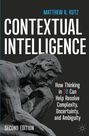 "Matthew R. Kutz: Contextual Intelligence" steht groß, mit Skulptur eines tief nachdenklichen Mannes im Hintergrund.