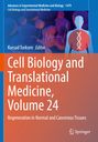 Titel: Cell Biology and Translational Medicine, Volume 24. Silhouette mit DNA-Symbol, abstrakte bunte Kugeln.