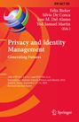 Titel: "Privacy and Identity Management: Generating Futures." Oben Namen der Herausgeber, unten Konferenzdetails. Links oben Logo in Orange.