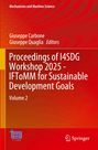 "Proceedings of I4SDG Workshop 2025 - IFToMM for Sustainable Development Goals, Volume 2" in Rot und Orange.