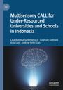 "Multisensory CALL for Under-Resourced Universities and Schools in Indonesia" mit Gehirn-Illustration, blaue Töne.