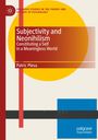 "Subjectivity and Neonihilism", "Patric Plesa". Abstrakte Grafik mit farbigen Formen: gelber Kreis, blaue und rote Elemente.