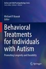 "Behavioral Treatments for Individuals with Autism" in weißem Text auf blauem Hintergrund. Springer-Logo unten rechts.
