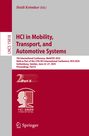 : HCI in Mobility, Transport, and Automotive Systems, Buch