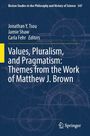 Der Text ist zentral: "Values, Pluralism, and Pragmatism: Themes from the Work of Matthew J. Brown." Linien und Kreise im Hintergrund.