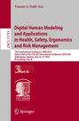 : Digital Human Modeling and Applications in Health, Safety, Ergonomics and Risk Management, Buch