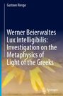 Titel: "Werner Beierwaltes Lux Intelligibilis: Investigation on the Metaphysics of Light of the Greeks". Autor: Gustavo Riesgo. Unten rechts ein Springer-Logo. Hintergrund in warmen Farben.