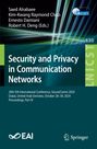 : Security and Privacy in Communication Networks, Buch