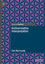 "Antinormative Interpretation" von Elin McCready, palgrave pivot. Ein geometrisches Muster aus violetten und blauen Blumen.