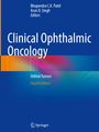 Text: "Clinical Ophthalmic Oncology: Orbital Tumors, Fourth Edition." Oben Namen der Herausgeber. Blaues Cover mit grafischen Elementen.